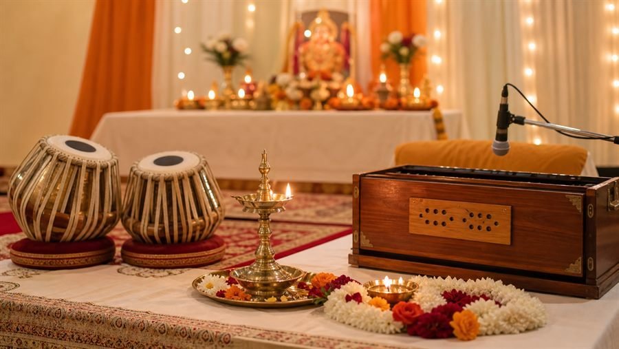 Community satsang devotional setting